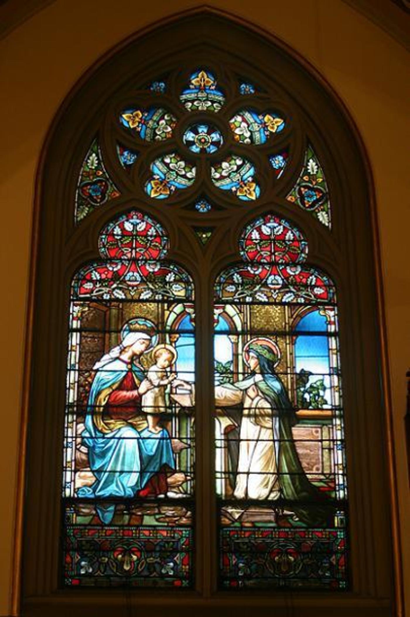 Windows 8A and 8B Blessed Virgin Mary, Infant Jesus and Saint Catherine of Sienna